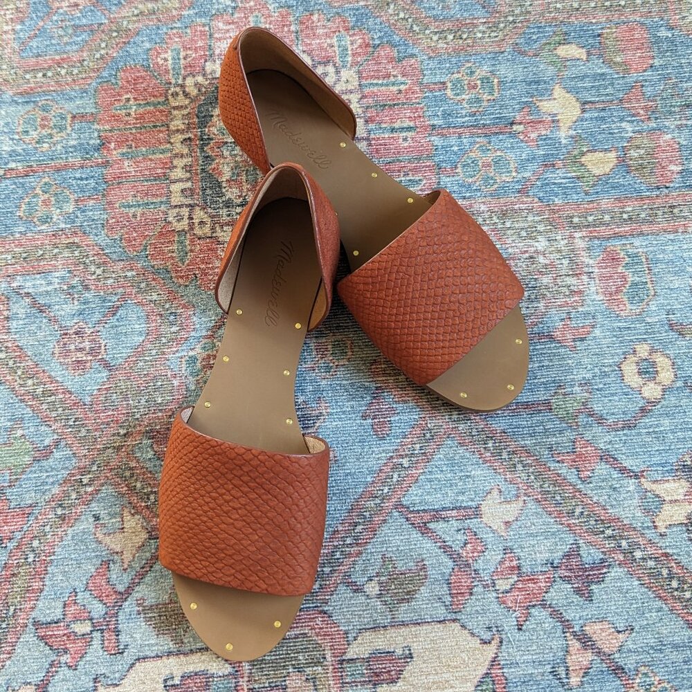 🆕 NIB/NWT | Madewell "Thea" Embossed Leather Sandal | Lava Rock | 7
